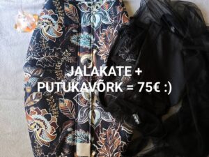 Retro lillede mustriga, keskelt lukuga avatav-suletav jalakate koos putukavõrgu ja hoiutamise kotiga